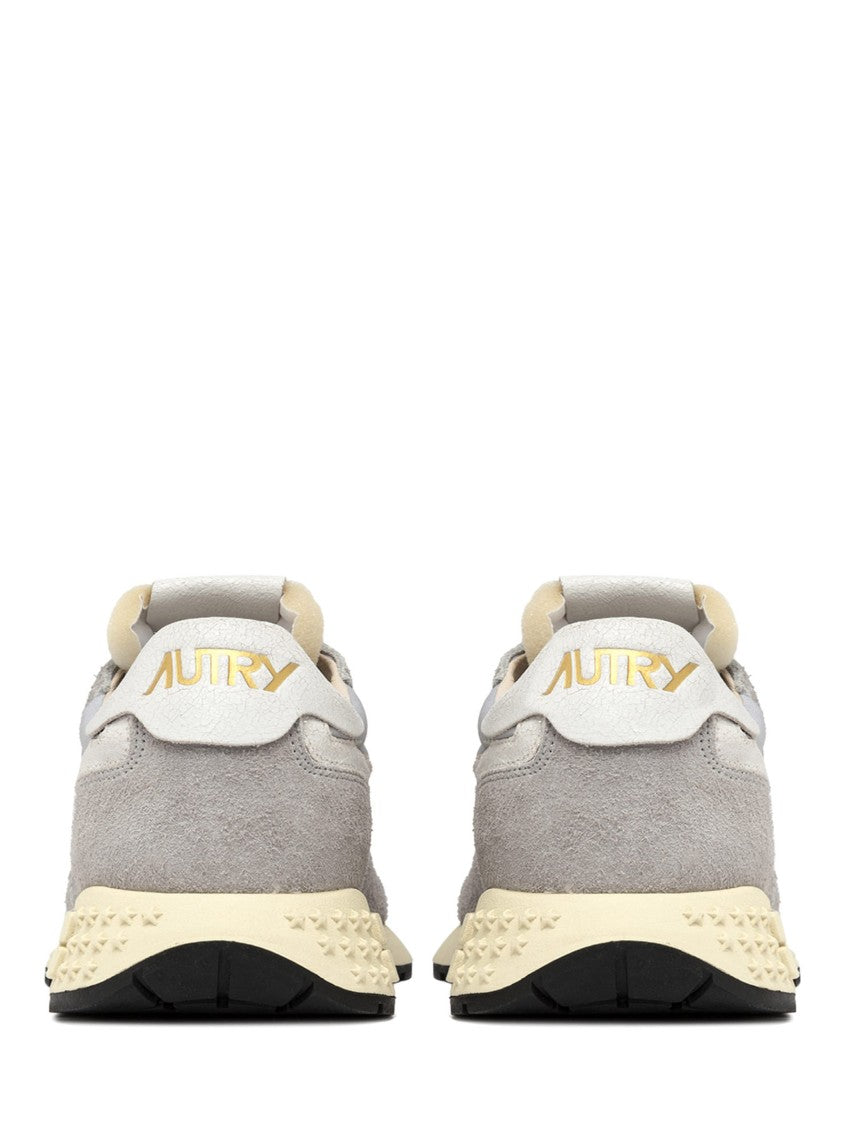 Autry Low-Top Sneakers With White Crackled Leather Inserts