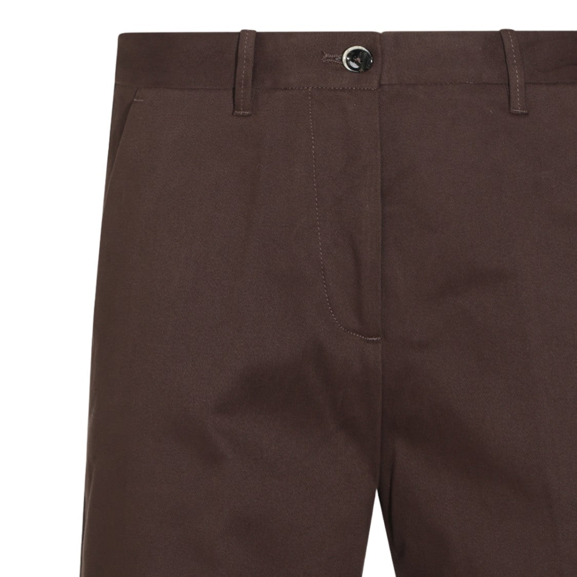 Nine In The Morning Button Detail Polished Finish Straight-Leg Pants