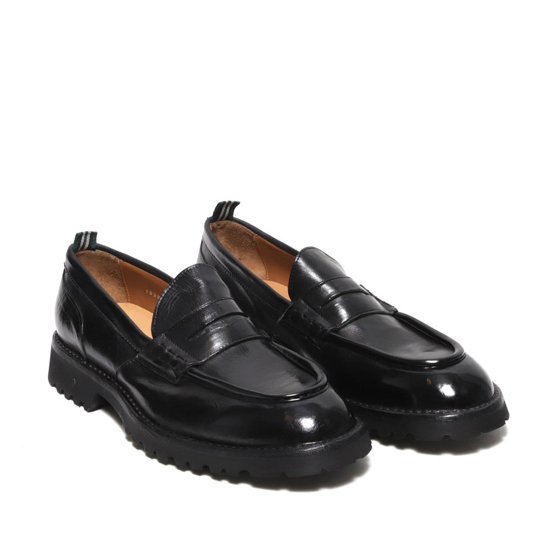 Green George Moccasin In Soft Black Vegetable Tanned Leather