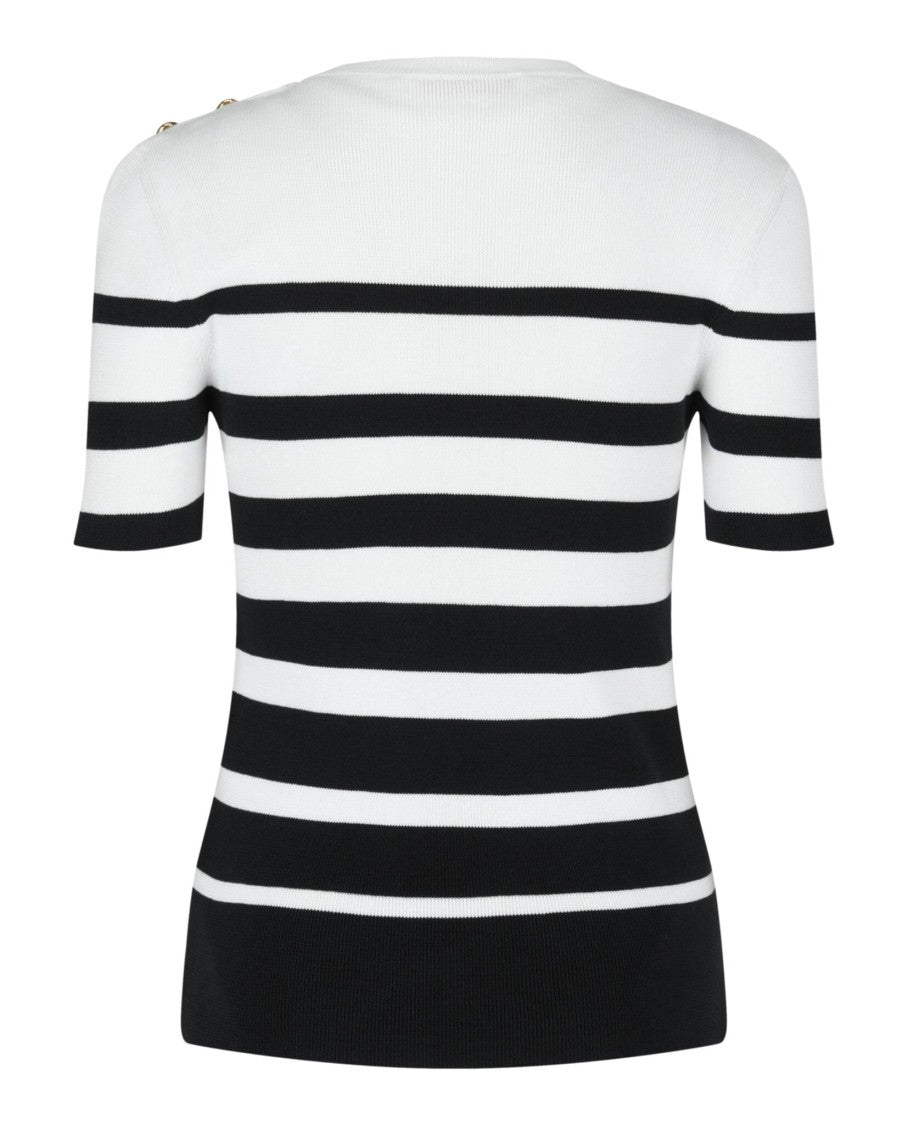 Valentino Nautical-Inspired Striped Sweater With Gold-Tone Signature Hardware