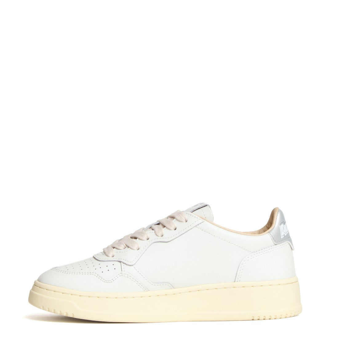 Autry White Silver Leather Medalist Low Sneakers