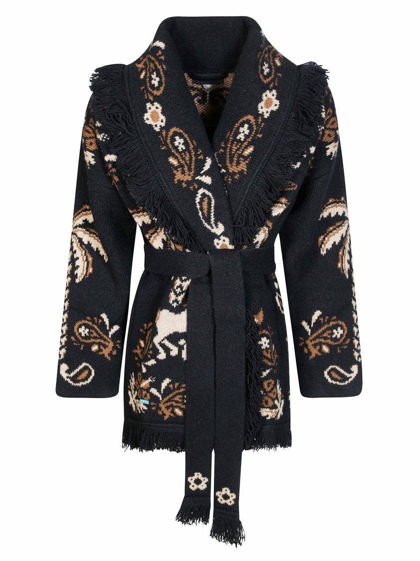 Alanui Island Roots Foulard Fringe Paisley Cardigan