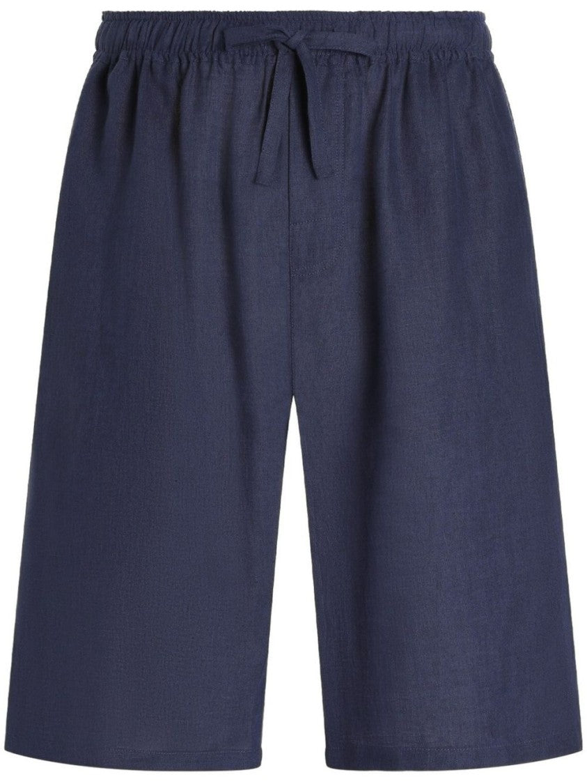 Dolce & Gabbana Relaxed Fit Blue Linen Shorts