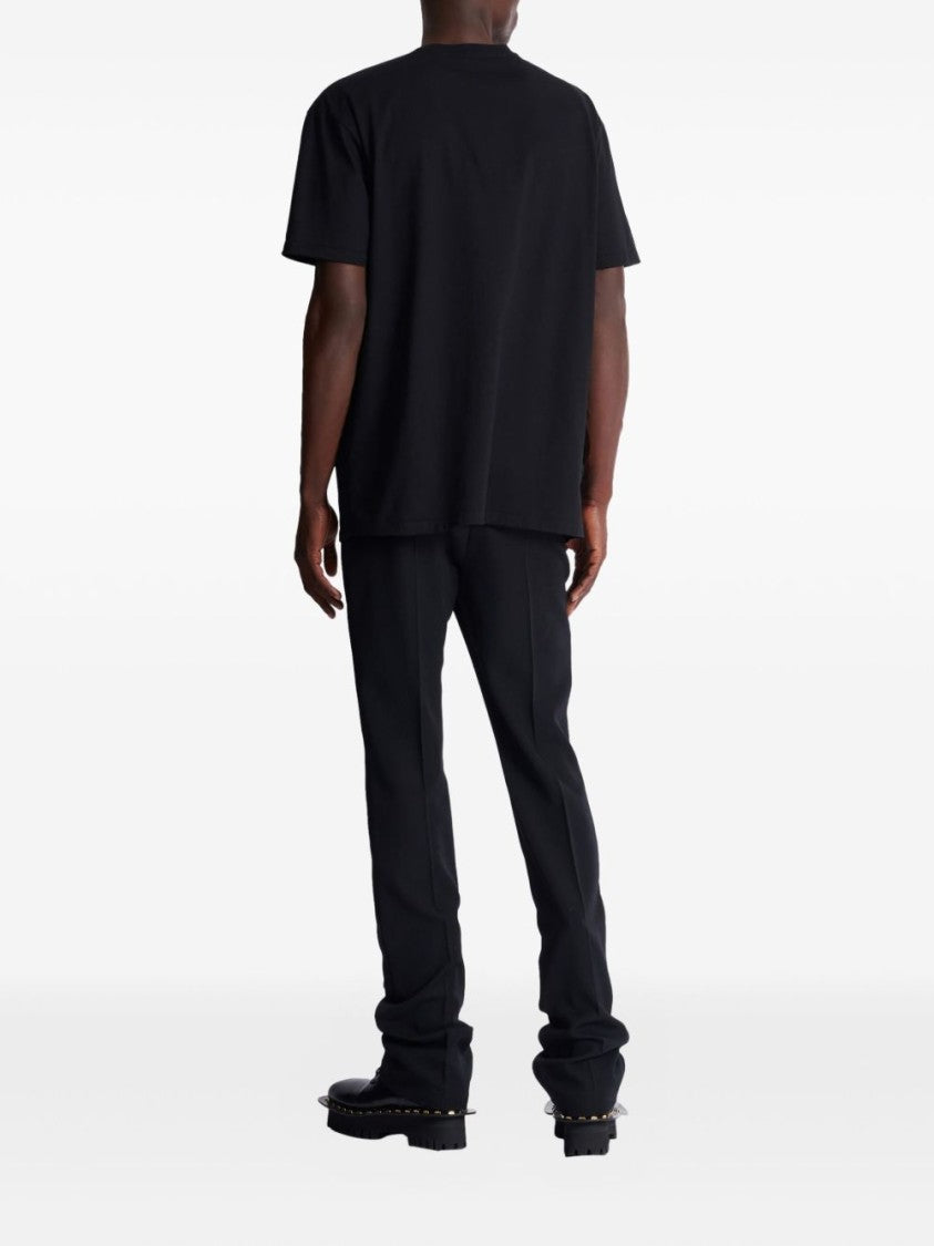 Balmain Black Printed Cotton T-Shirt