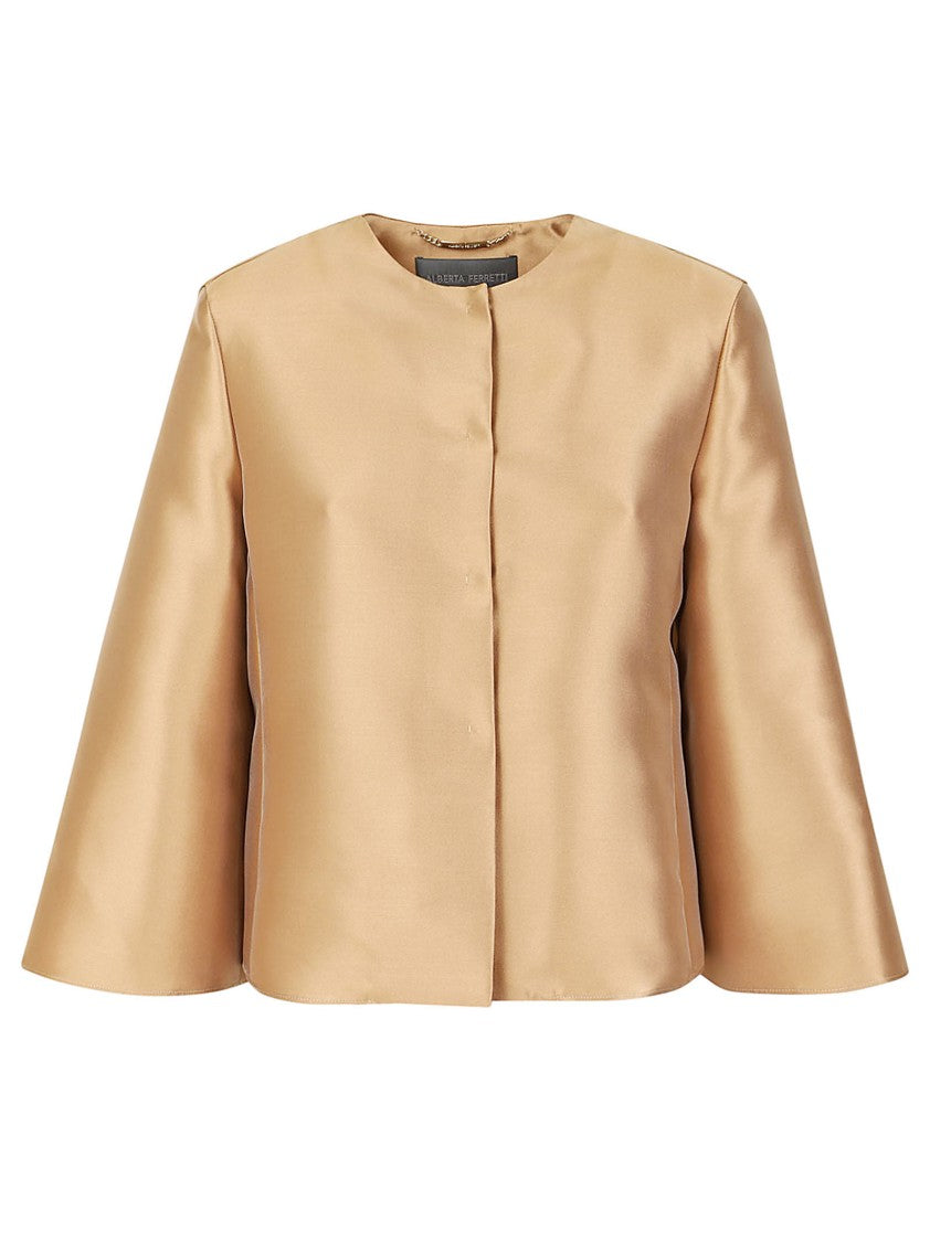 Alberta Ferretti Tailored Jacket With Round Neckline And Flowing Sleeves