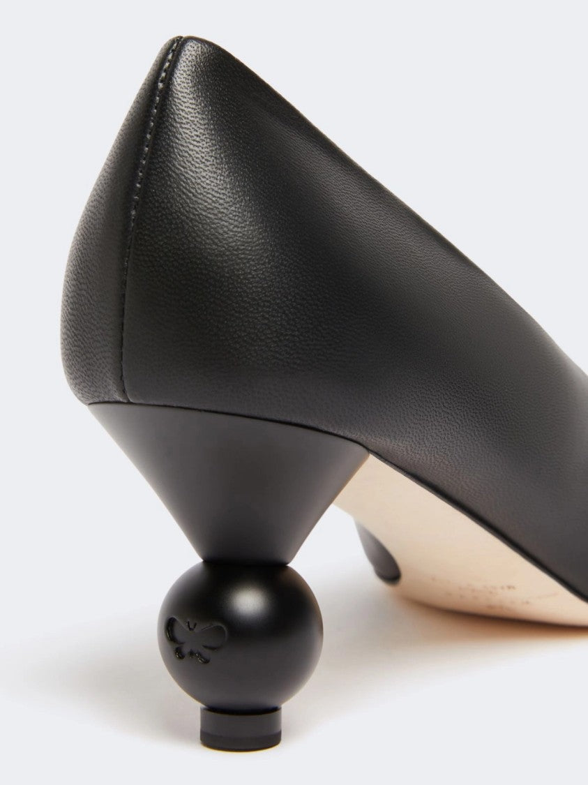 Max Mara Sculptural Low-Heel Black Pumps Crafted