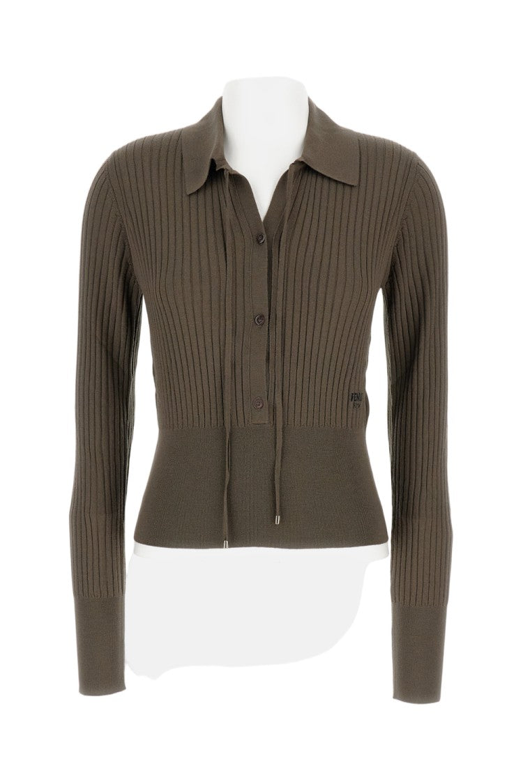 Fendi Ribbed Knit Pullover