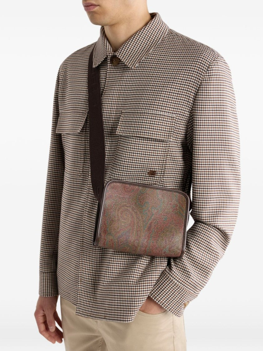 Etro Rectangular Shoulder Bag With Paisley Jacquard Cotton