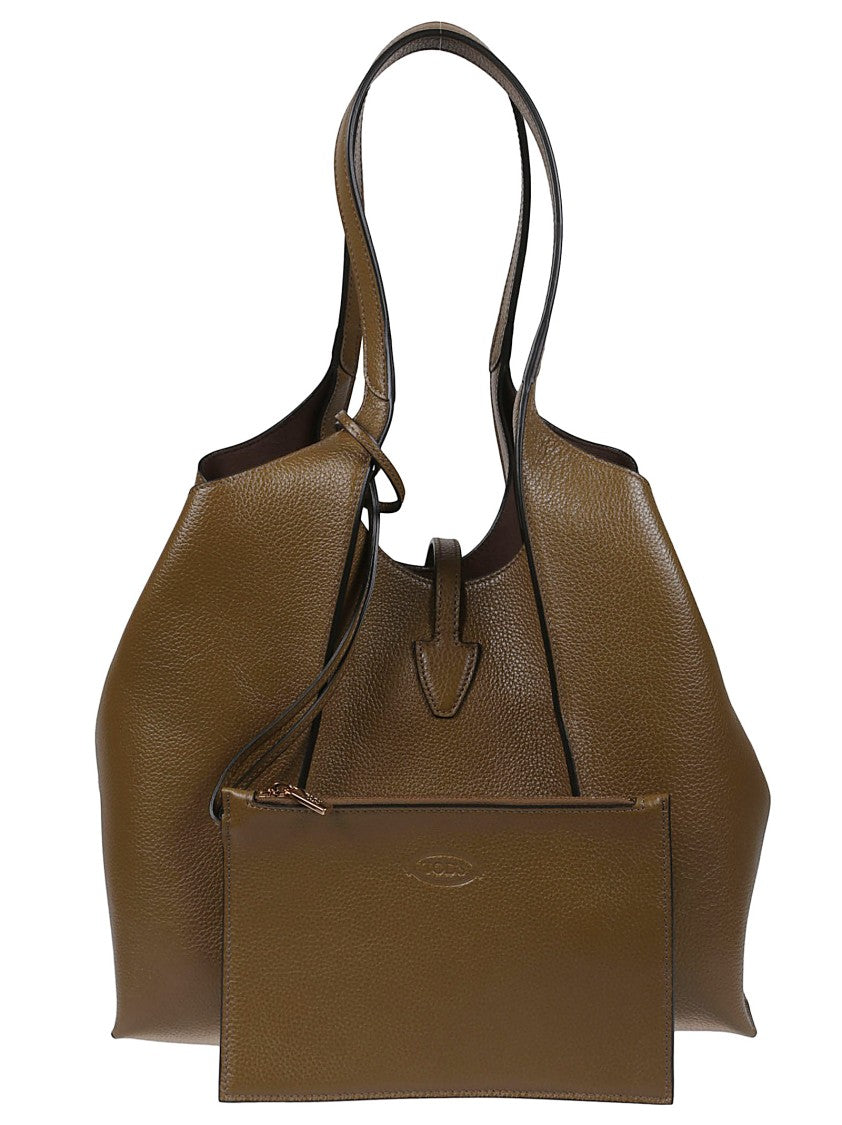 Tod's Small Tsb Brown Leather Tote Bag