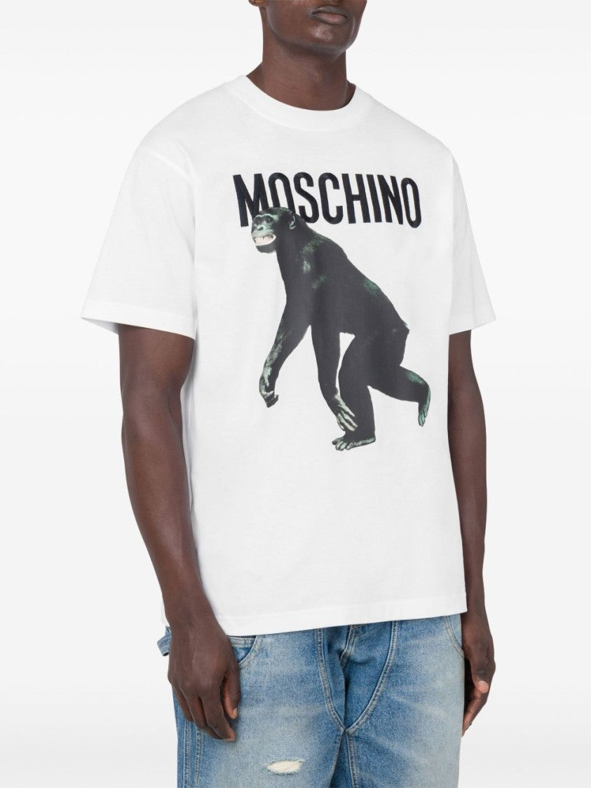 Moschino White Cotton Jersey T-Shirt