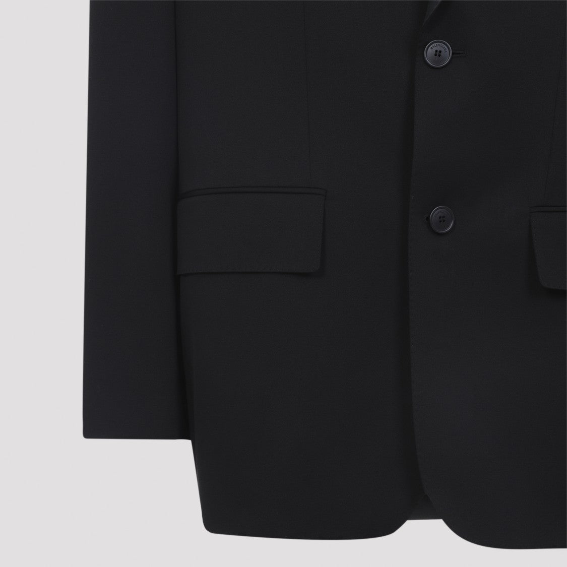 Balenciaga Tailored Black Wool Blazer With Satin Shawl Lapel