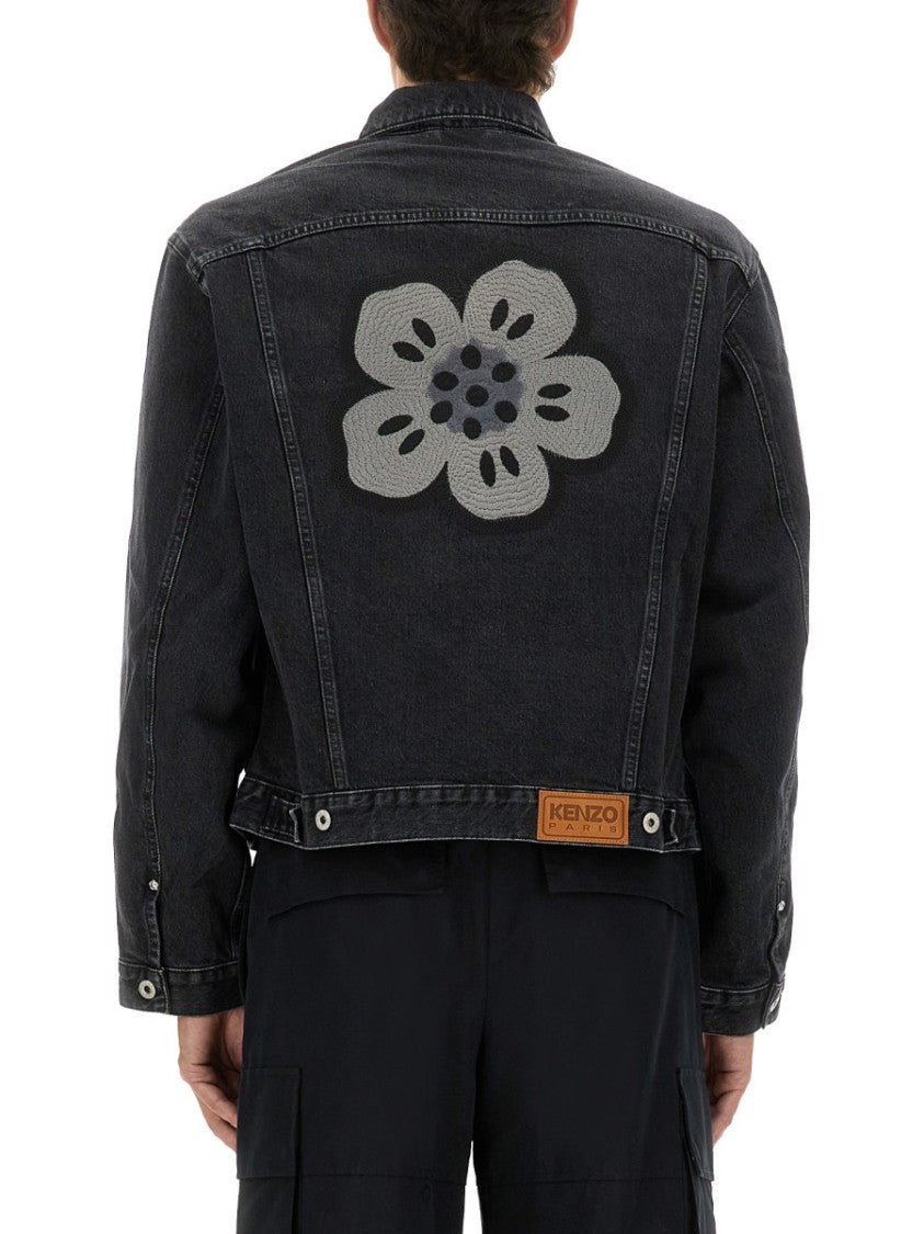 Kenzo Truker Jacket With "Boke Flower" Embroidery