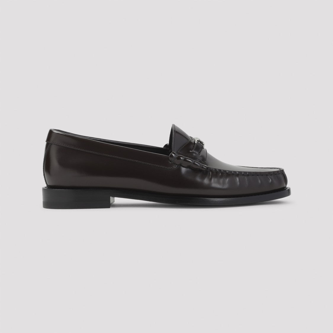 Celine Triomphe 15 Brown Bull Leather Loafers