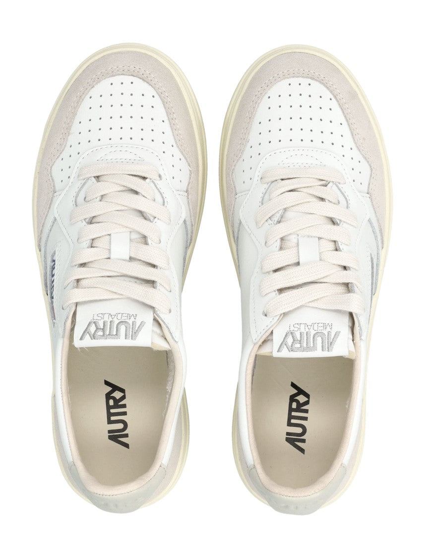 Autry Medalist Low White & Pelican Suede Woman's Sneakers