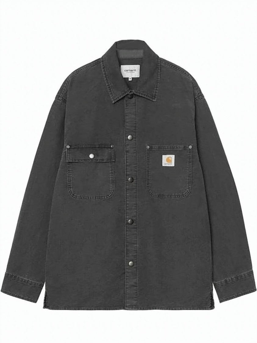 Carhartt Wip Washed Black Long-Sleeved Shirt Jacket