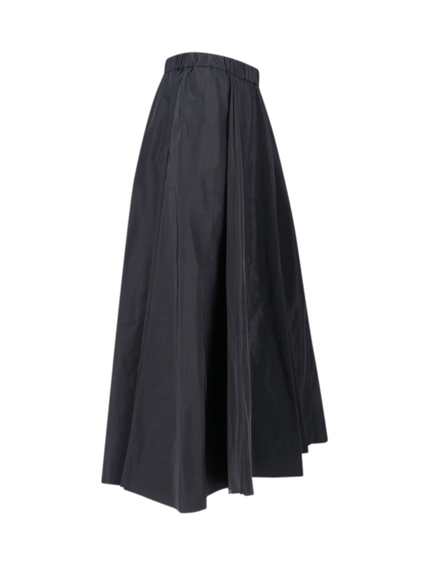 Aspesi Black Elastic Waistband Midi Skirt