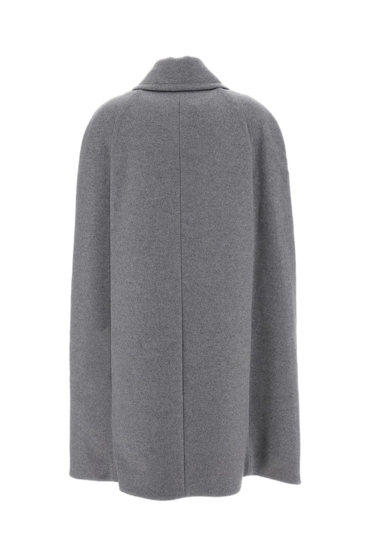 7 For All Mankind Double-Breasted Longline Wool Cape