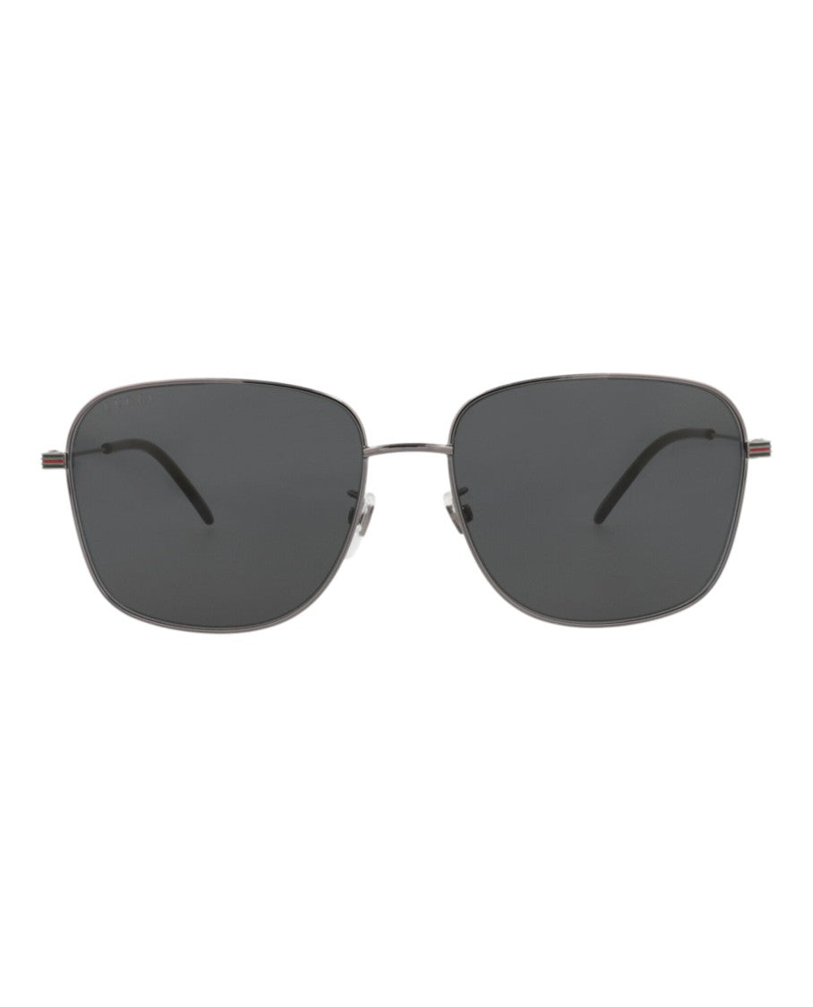 Gucci Square-Frame Metal Sunglasses With Adjustable Nosepads And Protective Case