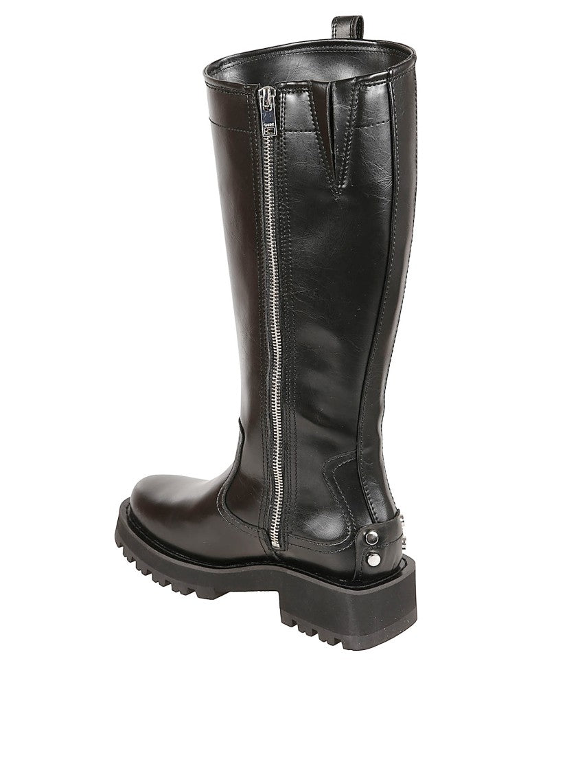 Ganni Black Boots With Buckle Detail