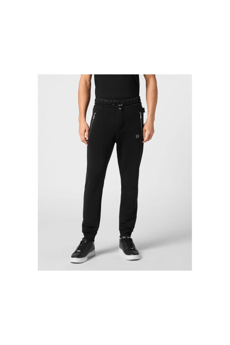 Philipp Plein Tailored Fit Black Trousers With Zippered Pockets