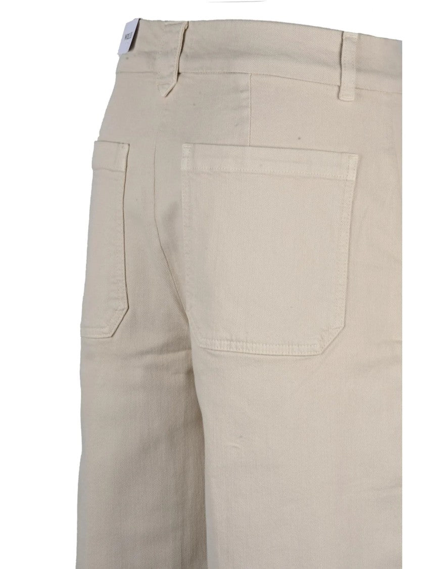 Marella Sport White High-Waisted Wide-Leg Jeans