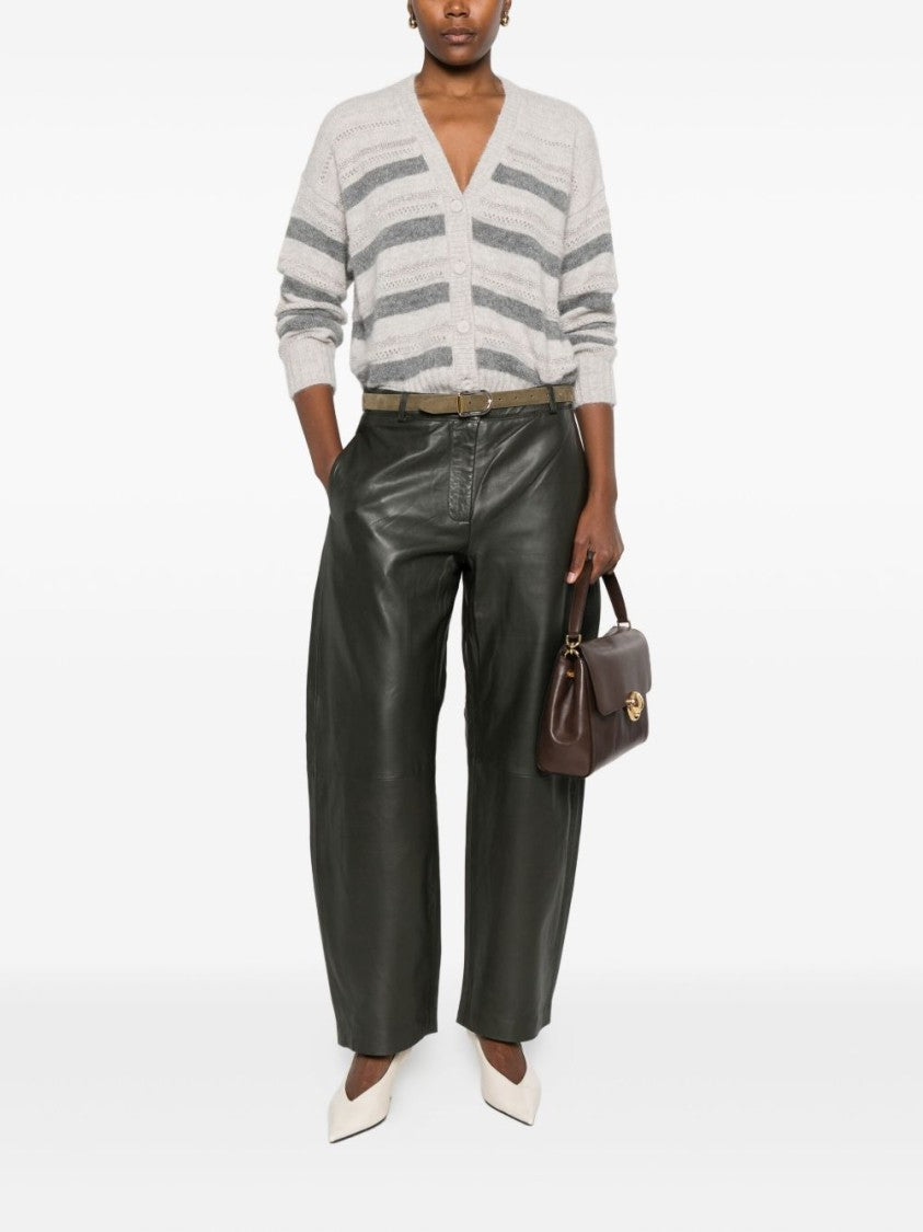 Twin-Set Soft Alpaca Blend Sweater With Horizontal Stripes