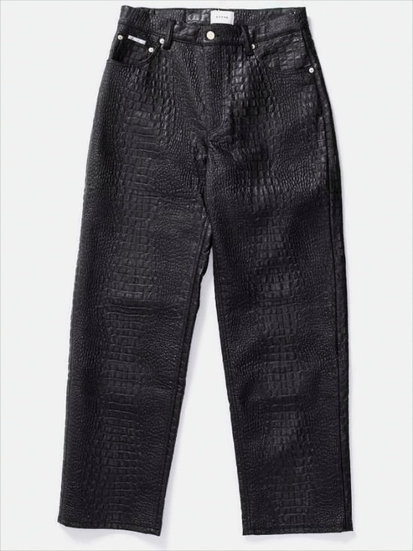 Eytys Textured Black Straight Pants With Unique Pattern