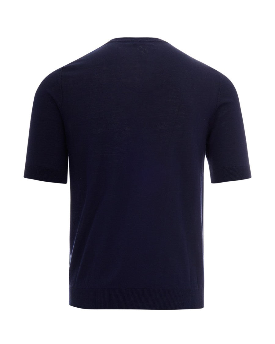 Ballantyne Short-Sleeve Slim-Fit Knit Top With Ribbed Detailing