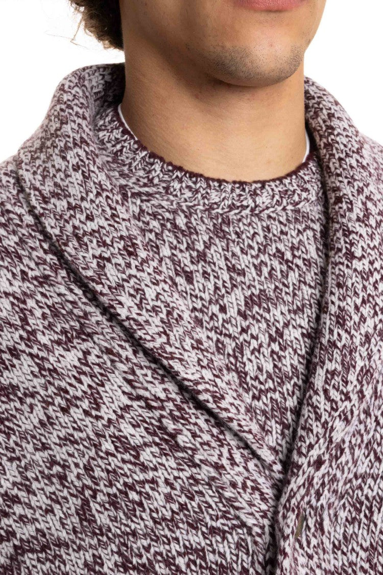 Barba Shawl Collar Virgin Wool Moulinè Sweater