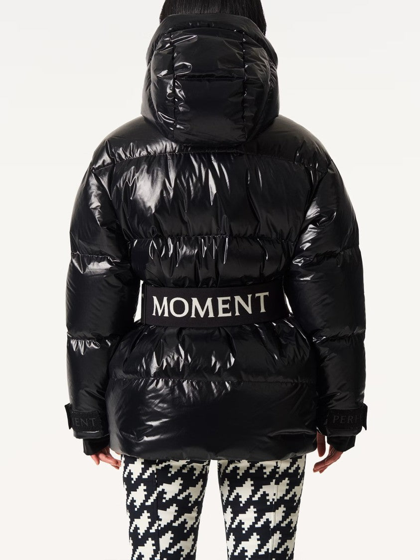 Perfect Moment Black Cortina Ski Glossy Puffer Parka