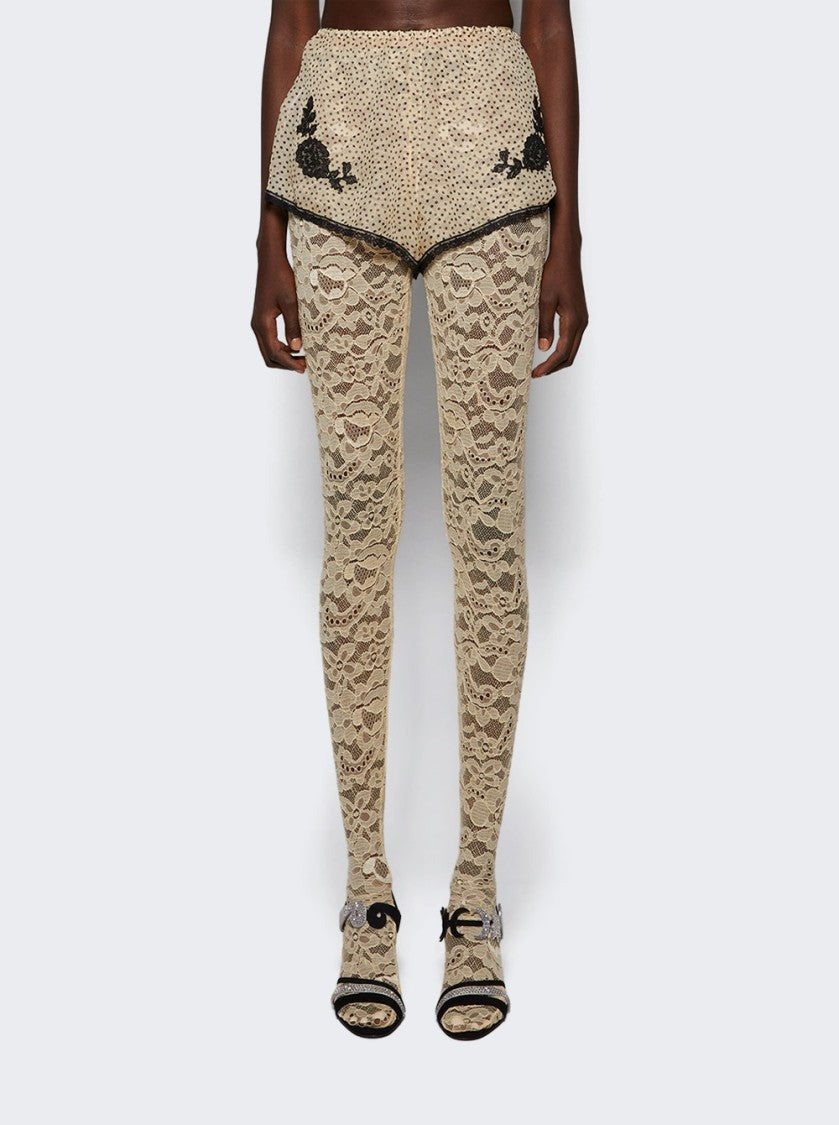 Valentino Valentino Silk Lace-Detail Shorts