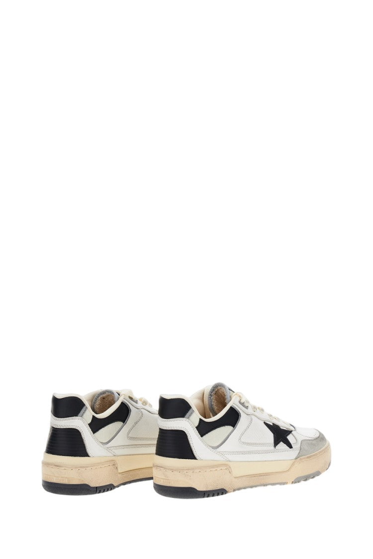 Golden Goose Buffalo Leather Low-Top Sneakers With Gold Accents