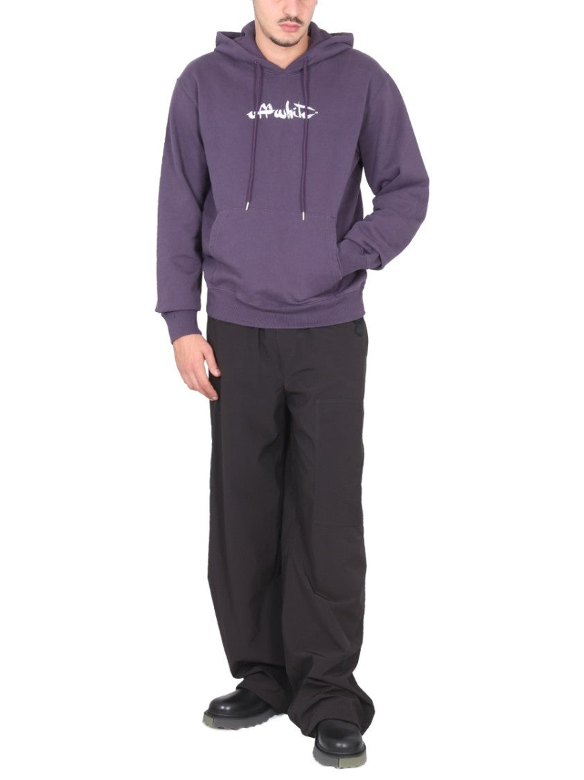 Off-White Relaxed Fit Wide-Leg Pants