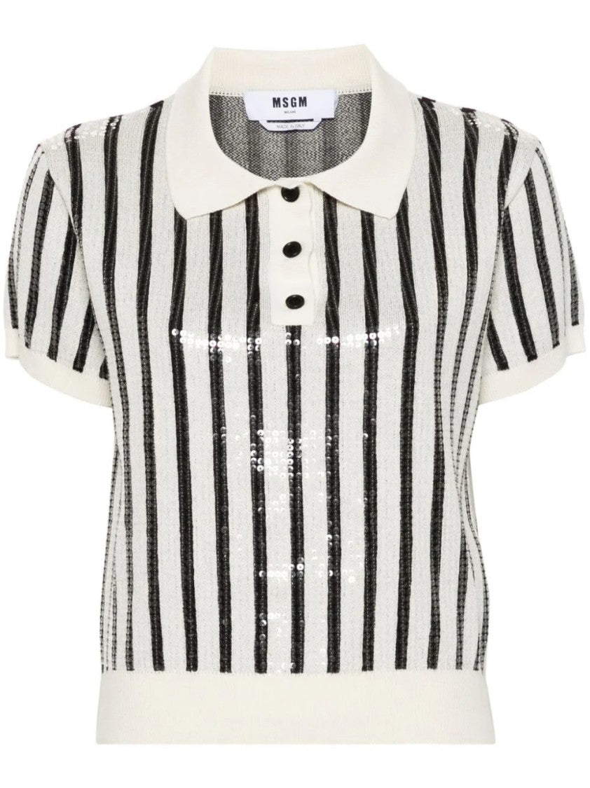 Msgm Polo Collar Knit Sweater