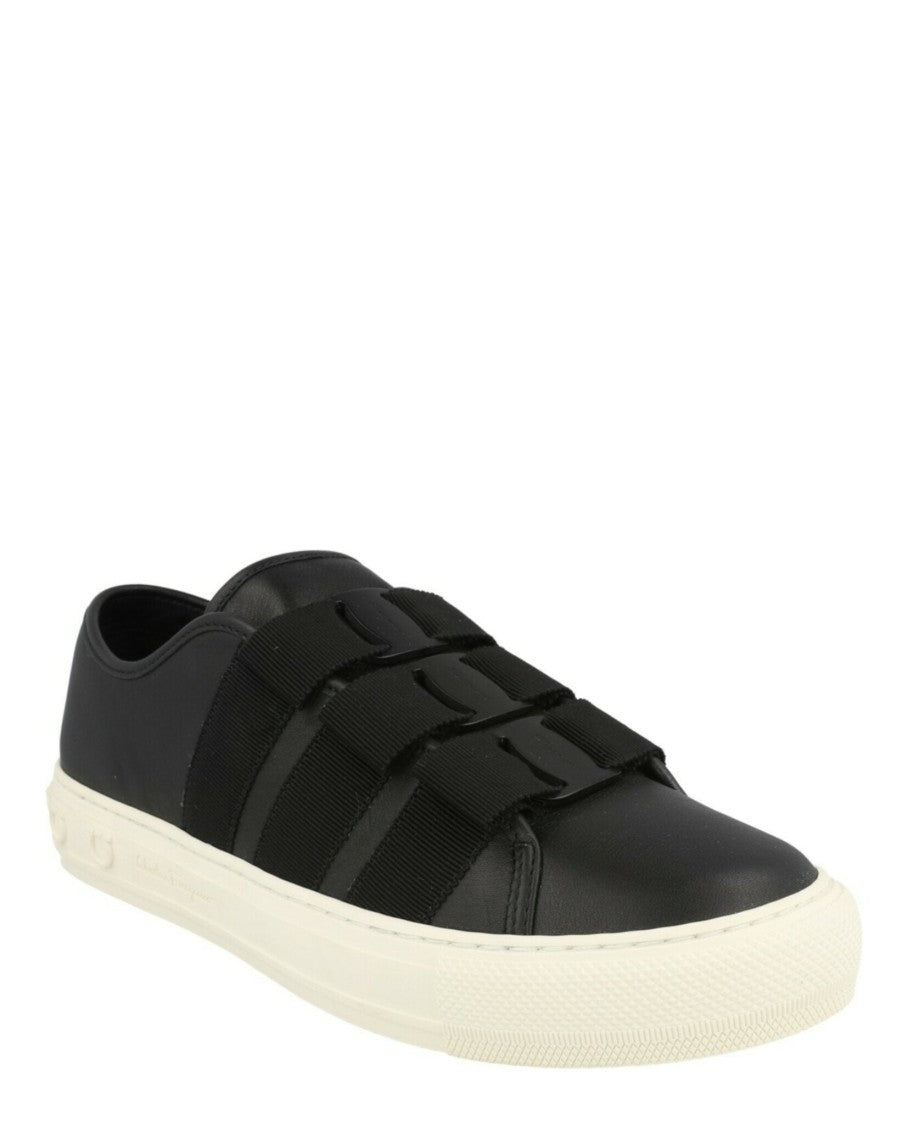 Ferragamo Nataly Calfskin Leather Low-Top Sneakers