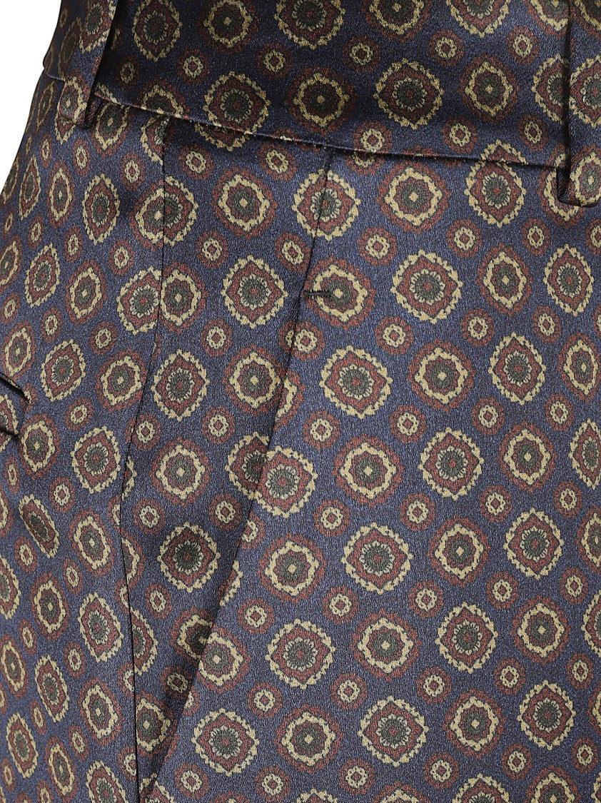 Saint Laurent Geometric Pattern Trousers With Relaxed Fit