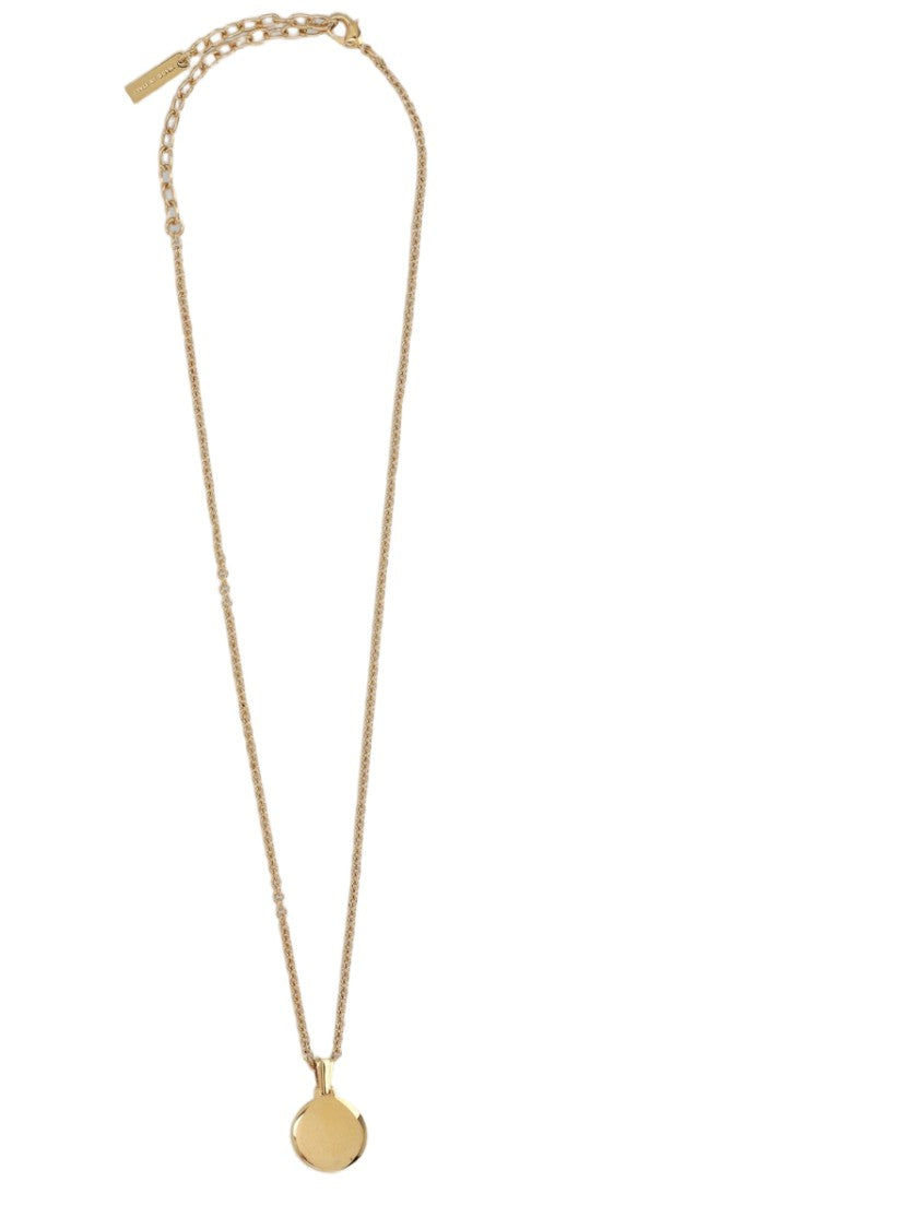 Versace Gold Delicate Oval Pendant Brass Necklace