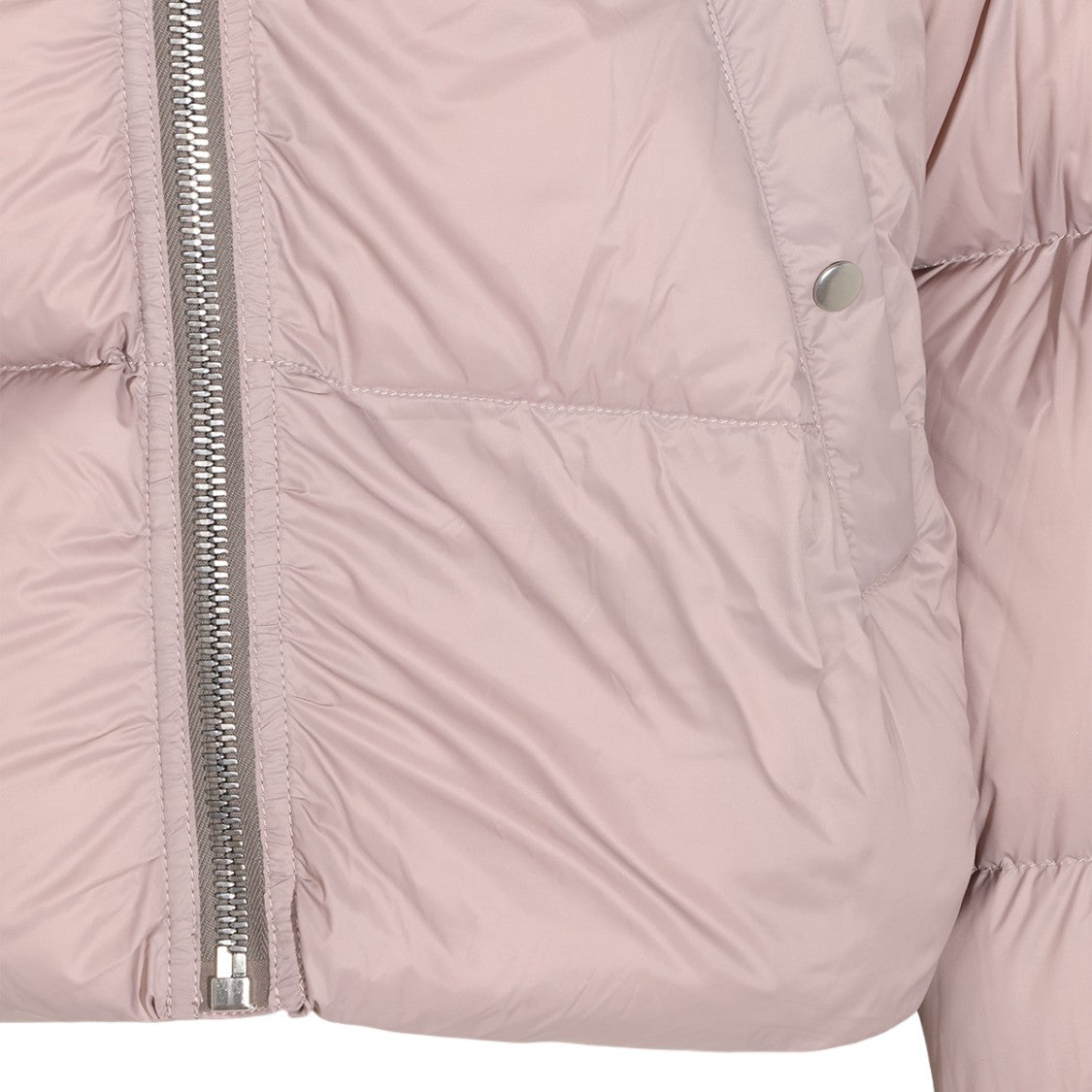 Rick Owens Cropped Puffer Coat With Oversized Collar And Matte Finish
