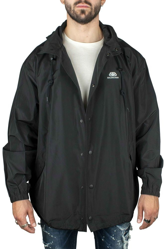 Balenciaga Black Raincoat With High Collar