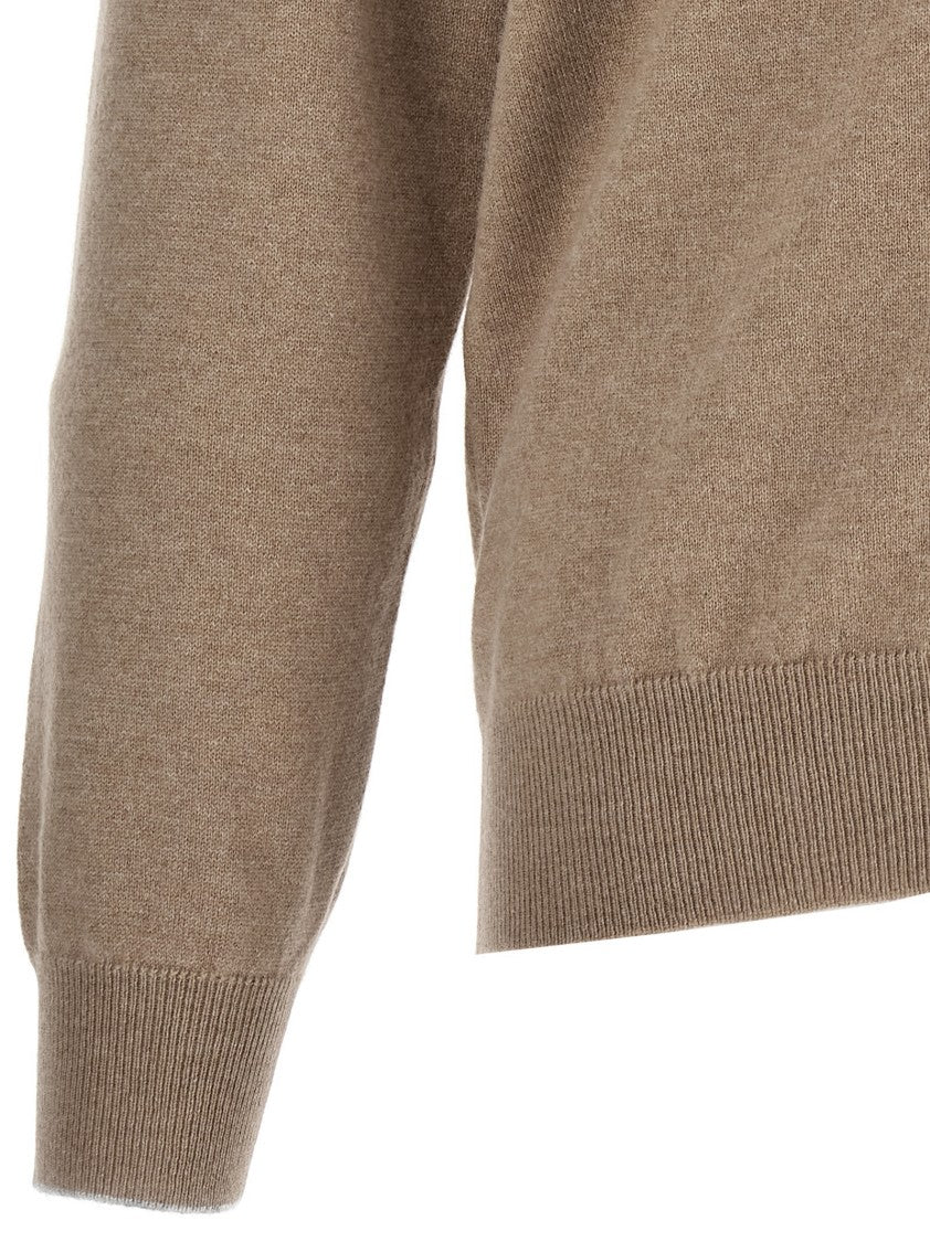 Brunello Cucinelli High Neck Cashmere Zip Cardigan