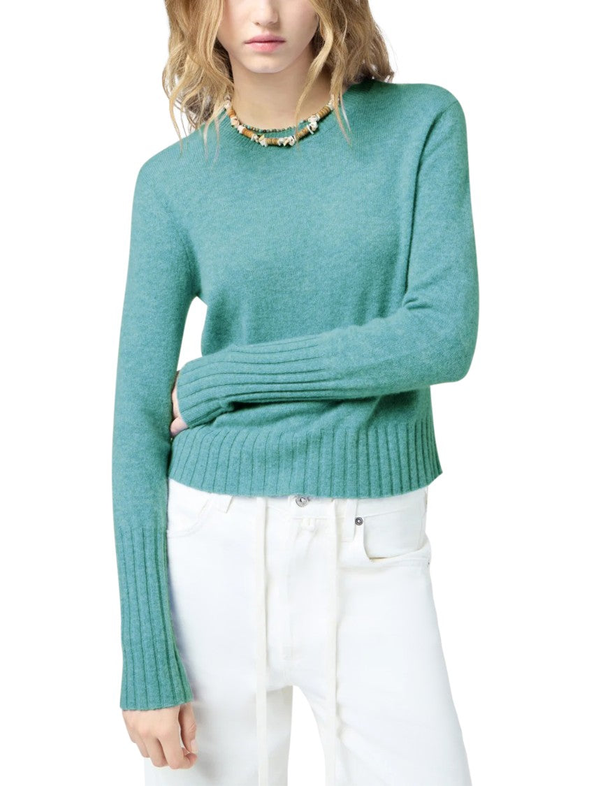 Guest In Residence Classic Crew Neck Sweater In Solid Pink Cotton