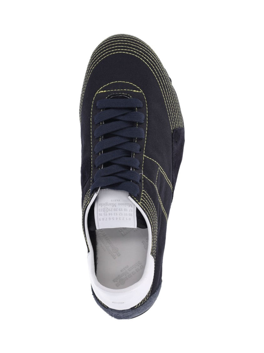 Maison Margiela Navy Cotton Suede Sprinters Sneakers