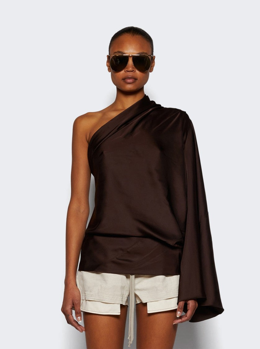 Rick Owens One Sleeve Top Mahogany