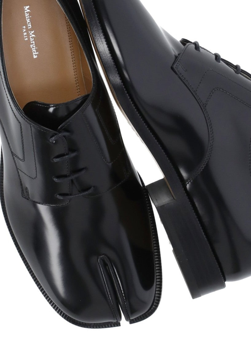 Maison Margiela Black Tabi Toe Patent Leather Brogues