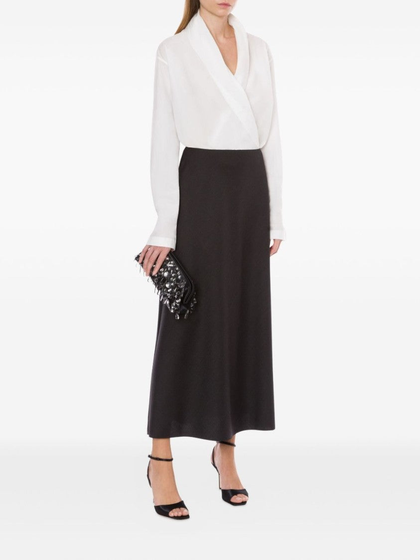 Alberta Ferretti White Cotton Blouse With V-Neckline