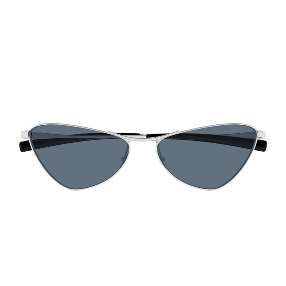 Saint Laurent Sl 830 Linea Sl Logo Sleek Silver Metal Cat-Eye Sunglasses