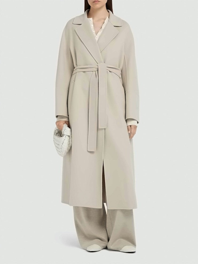 Max Mara Long Tailored Wool Coat With Wrap Design