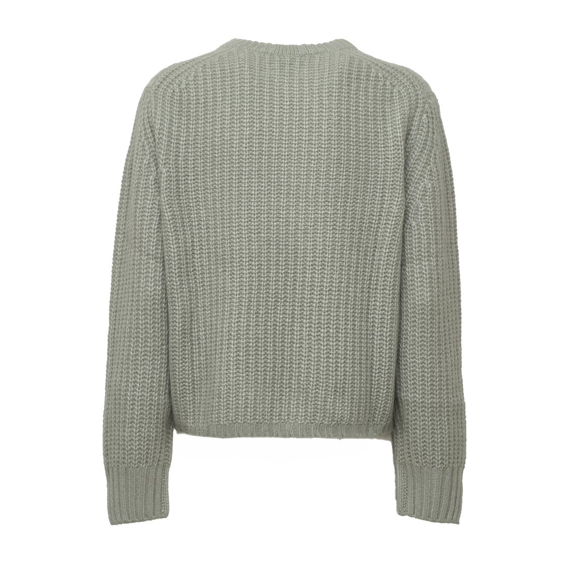 Allude Ribbed Cashmere Silk Boxy Crewneck Sweater