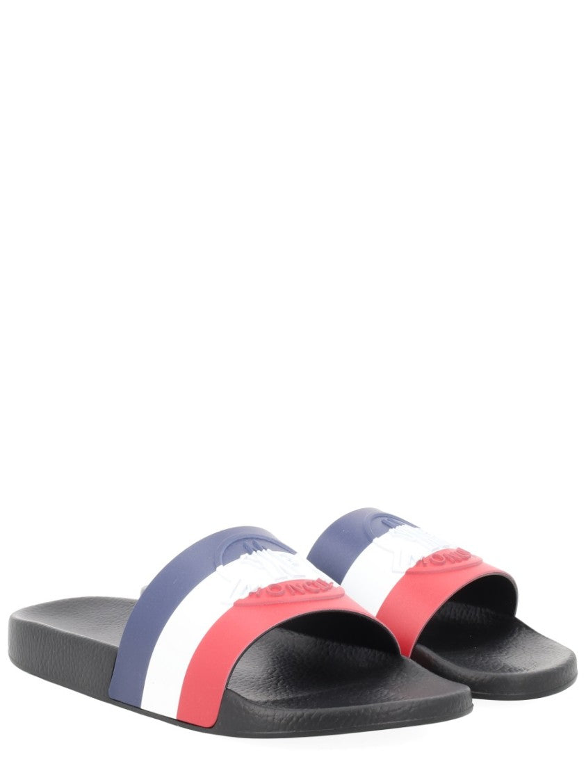 Moncler Basile Striped Elastodiene Slide Sandals