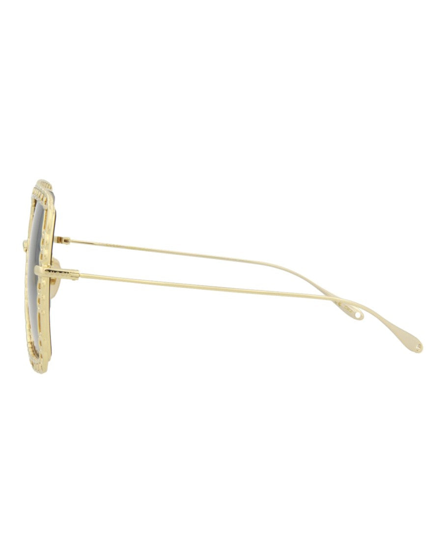Gucci Square-Frame Metal Sunglasses